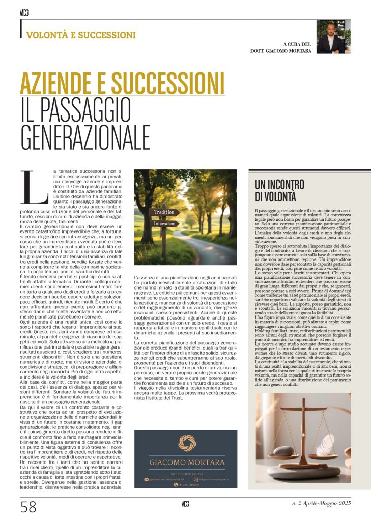 Un incontro di volontà: l'importanza del confronto nella pianificazione patrimoniale e nel passaggio generazionale nell'azienda