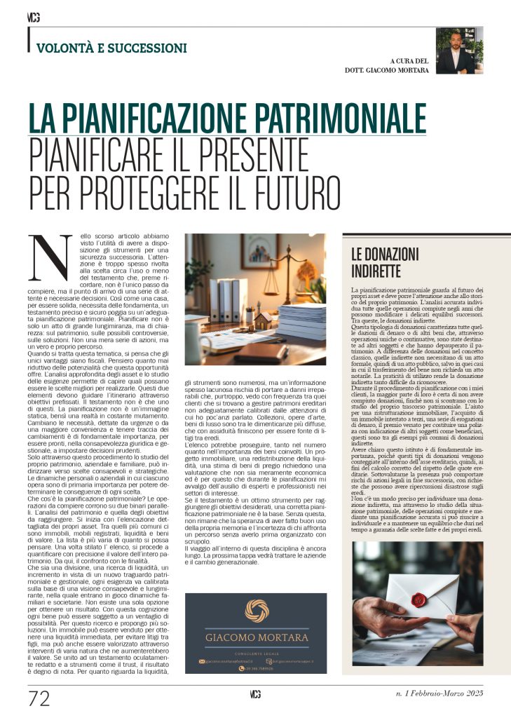 Le donazioni indirette: come riconoscerle, i rischi che comportano e la tutela della pianificazione
